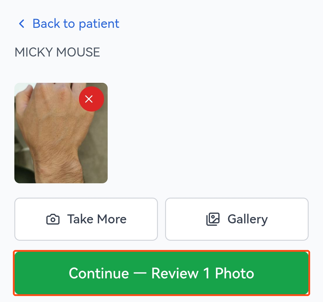Photo thumbnails with Continue